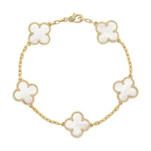 Vòng Đeo Tay Nữ Van Cleef & Arpels Women Vintage Alhambra Bracelet, 5 Motifs VCARA41800 Màu Vàng Gold